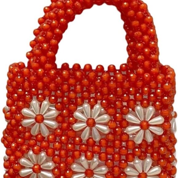 Lightweight Crystal Pearl String Tote - Stylish Handbag for Parties & Events - Picture 1 of 6